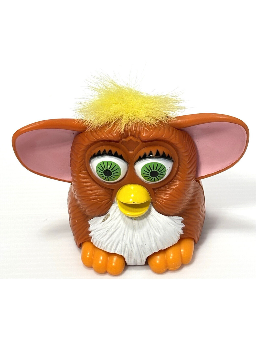 Vintage 1998 McDonalds Happy Meal Furby #5 Brown Yellow Hair Plastic Figure Toy